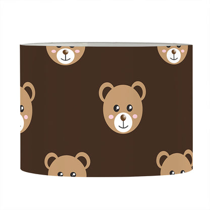 Cute Baby Grizzly Bear Pattern Print Drum Lamp Shade