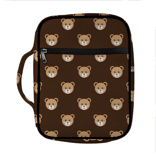 Cute Baby Grizzly Bear Pattern Print Front Pocket Bible Bag
