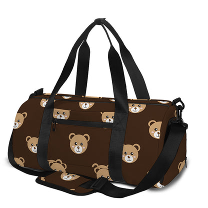 Cute Baby Grizzly Bear Pattern Print Gym Bag