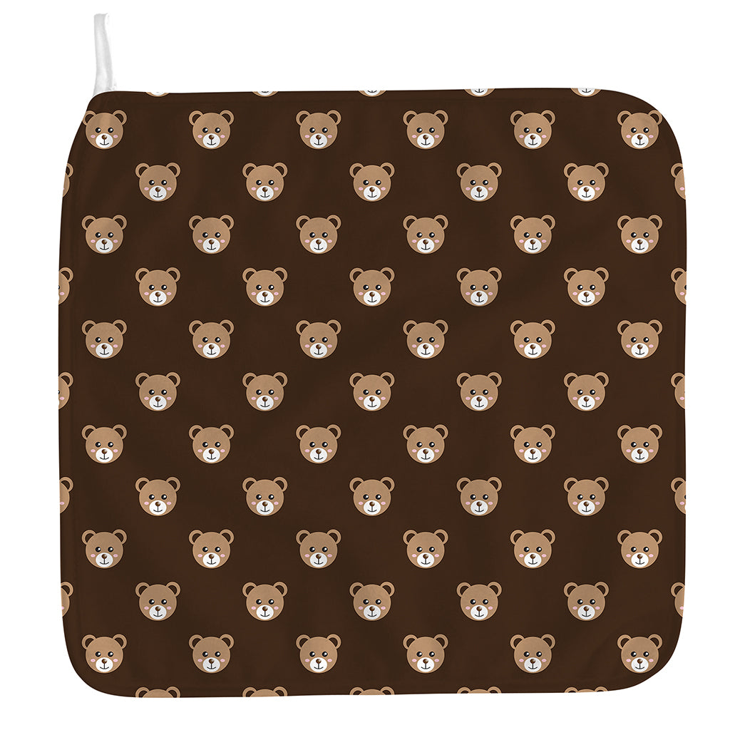 Cute Baby Grizzly Bear Pattern Print Hand Towel