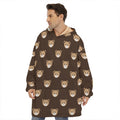 Cute Baby Grizzly Bear Pattern Print Hoodie Blanket