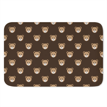Cute Baby Grizzly Bear Pattern Print Indoor Door Mat