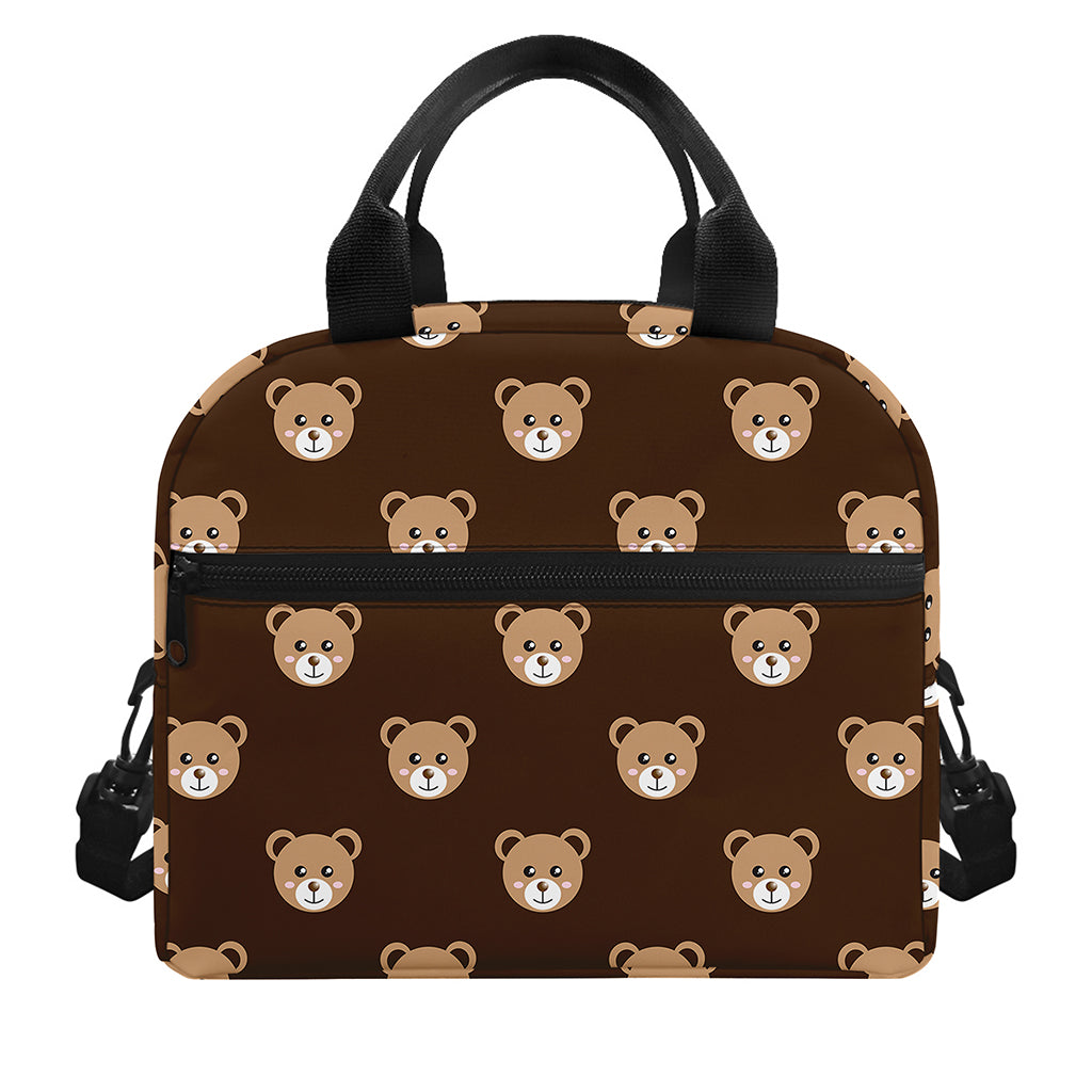 Cute Baby Grizzly Bear Pattern Print Insulated Lunch Bag