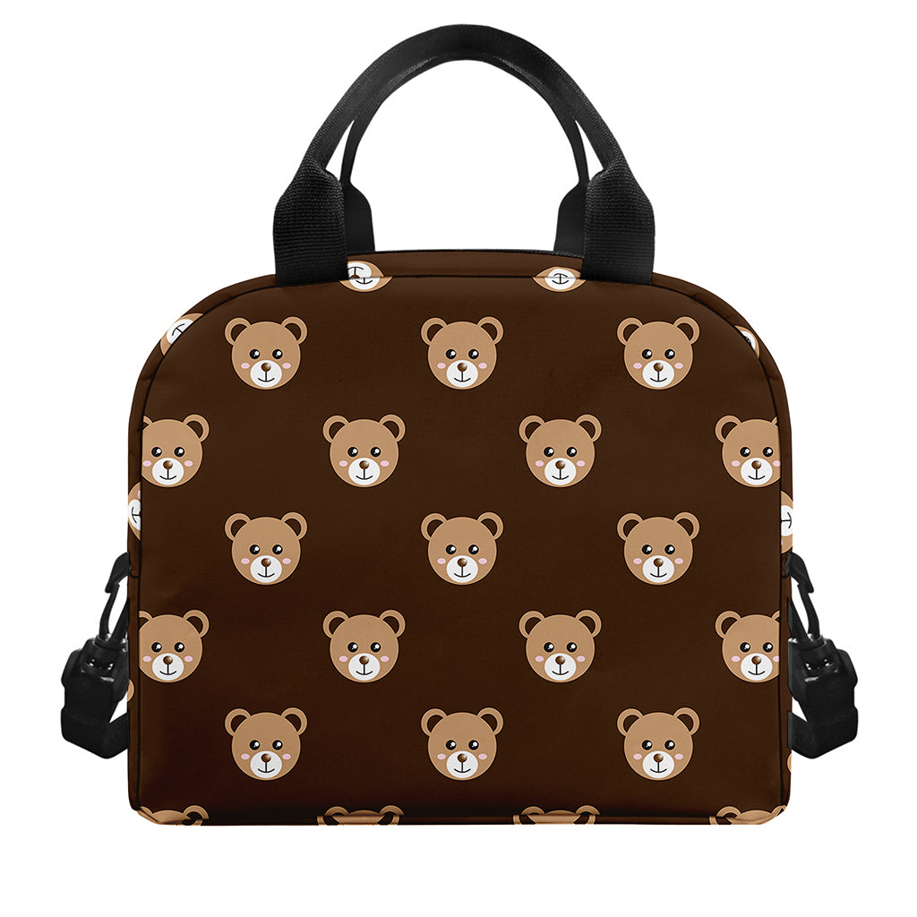 Cute Baby Grizzly Bear Pattern Print Insulated Lunch Bag