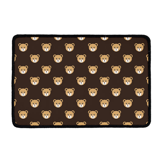 Cute Baby Grizzly Bear Pattern Print Kitchen Mat