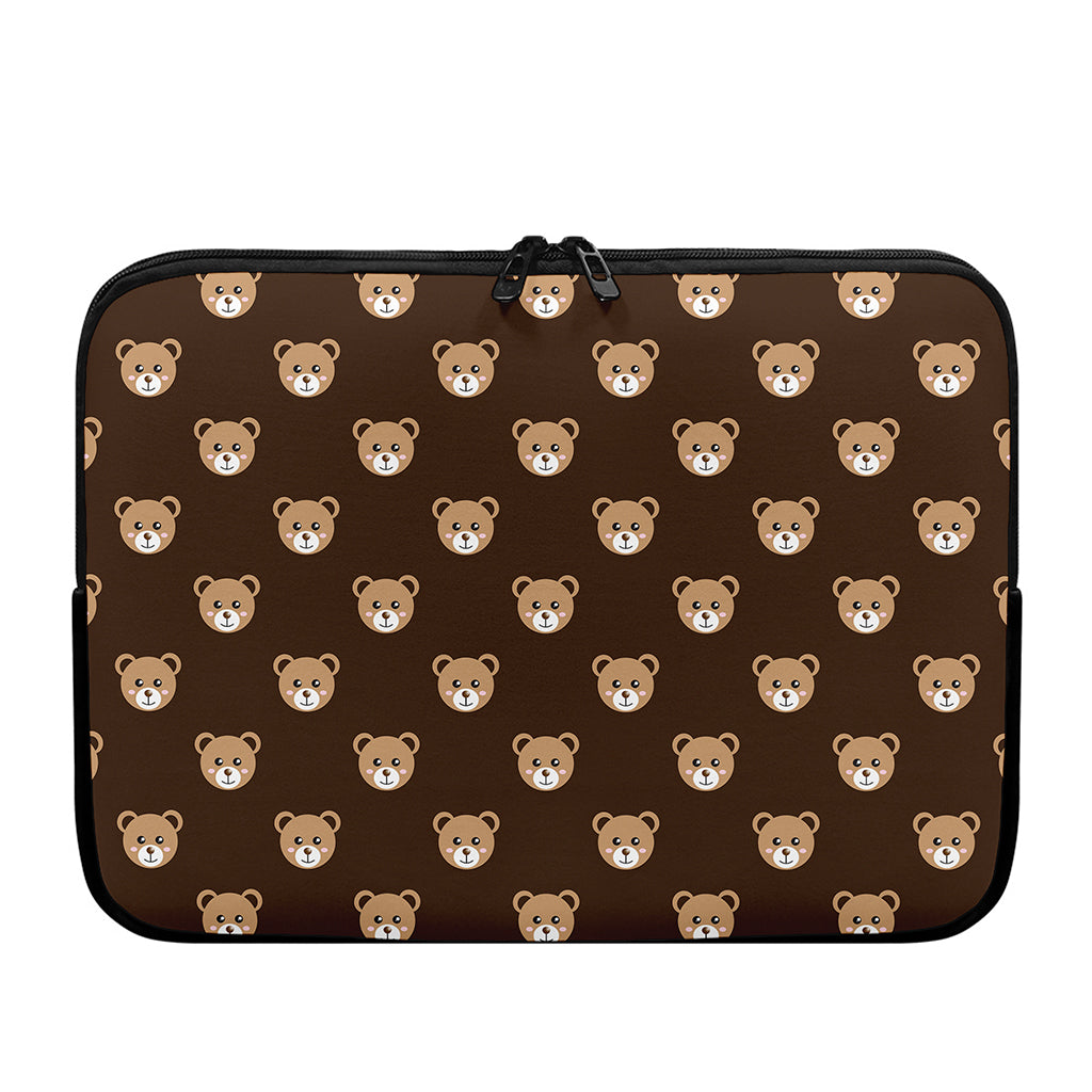 Cute Baby Grizzly Bear Pattern Print Laptop Sleeve