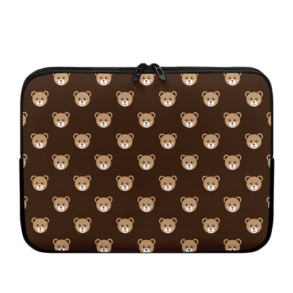 Cute Baby Grizzly Bear Pattern Print Laptop Sleeve