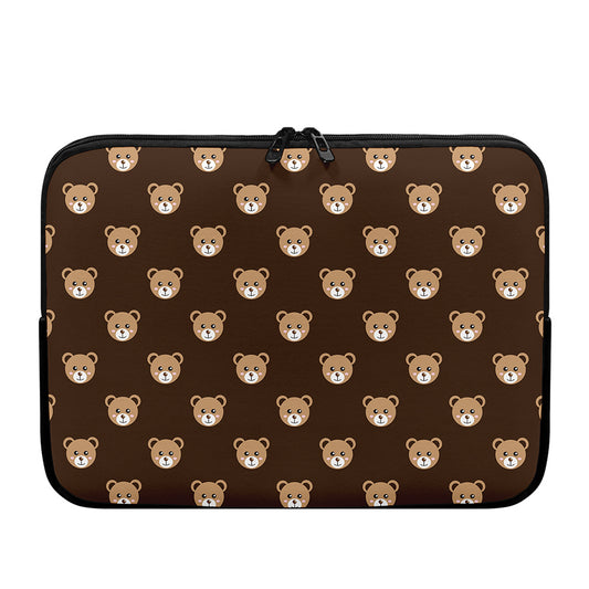 Cute Baby Grizzly Bear Pattern Print Laptop Sleeve