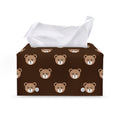 Cute Baby Grizzly Bear Pattern Print Leather Tissue Box Cover