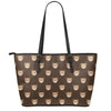 Cute Baby Grizzly Bear Pattern Print Leather Tote Bag