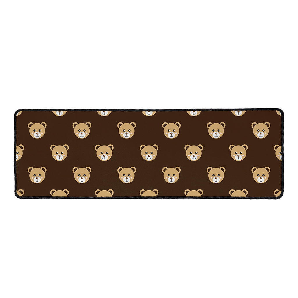 Cute Baby Grizzly Bear Pattern Print Long Kitchen Mat