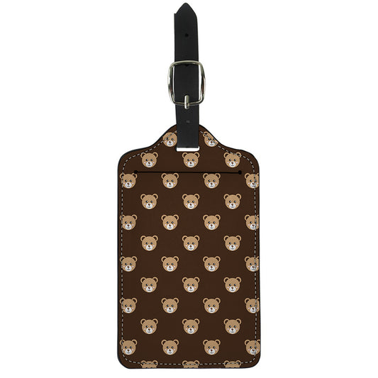 Cute Baby Grizzly Bear Pattern Print Luggage Tag