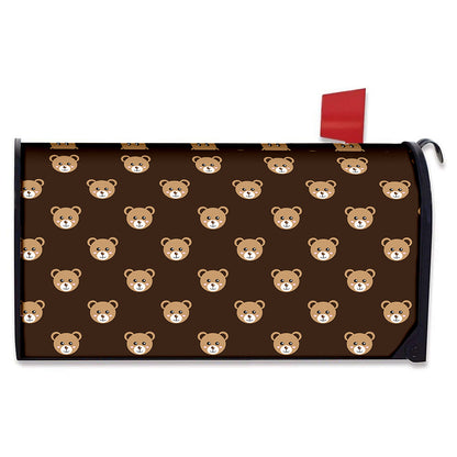 Cute Baby Grizzly Bear Pattern Print Mailbox Cover