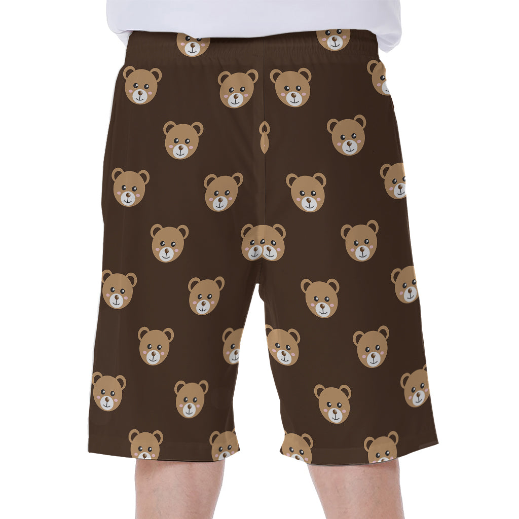 Cute Baby Grizzly Bear Pattern Print Men's Beach Shorts