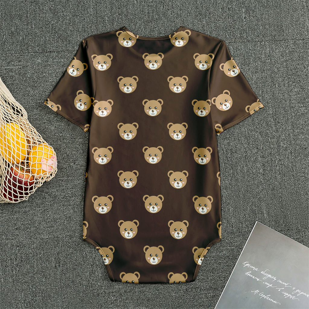 Cute Baby Grizzly Bear Pattern Print Men's Bodysuit