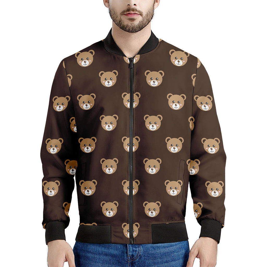 Cute Baby Grizzly Bear Pattern Print Men's Bomber Jacket