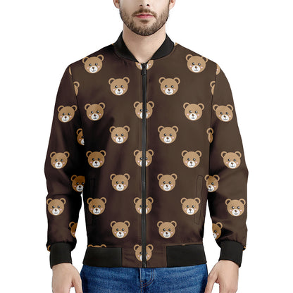 Cute Baby Grizzly Bear Pattern Print Men's Bomber Jacket