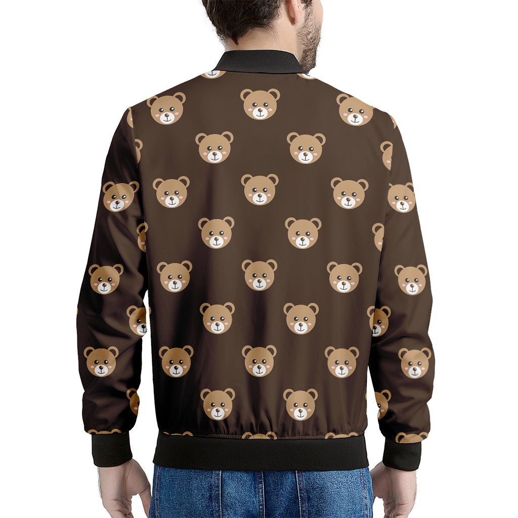 Cute Baby Grizzly Bear Pattern Print Men's Bomber Jacket