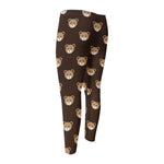 Cute Baby Grizzly Bear Pattern Print Men's Compression Pants