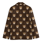 Cute Baby Grizzly Bear Pattern Print Men's Cotton Blazer