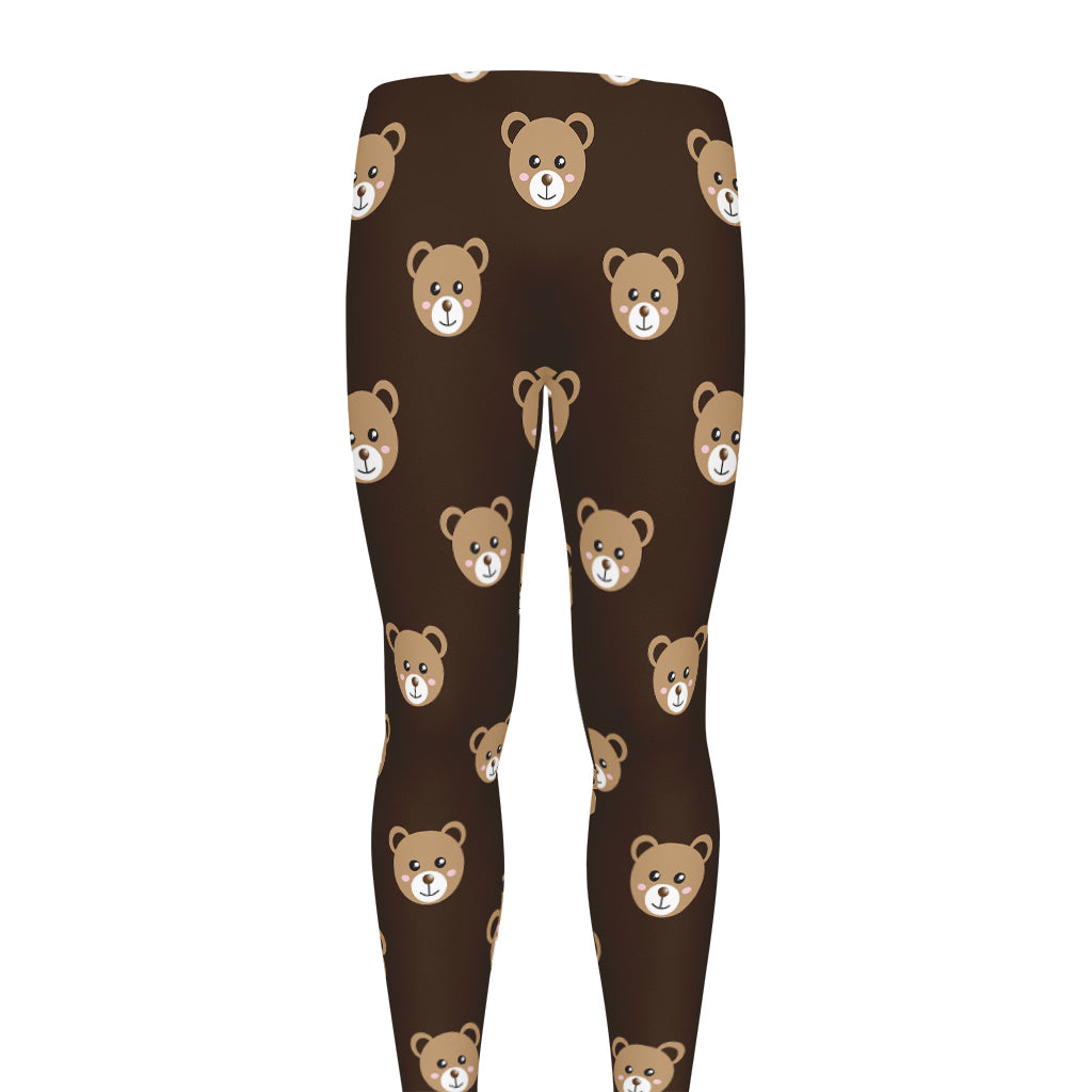 Cute Baby Grizzly Bear Pattern Print Men's leggings
