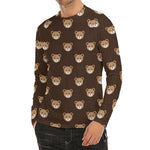 Cute Baby Grizzly Bear Pattern Print Men's Long Sleeve Rash Guard