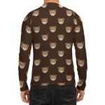 Cute Baby Grizzly Bear Pattern Print Men's Long Sleeve Rash Guard