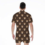 Cute Baby Grizzly Bear Pattern Print Men's Rompers