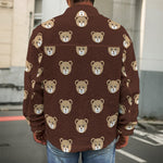 Cute Baby Grizzly Bear Pattern Print Men's Shirt Jacket