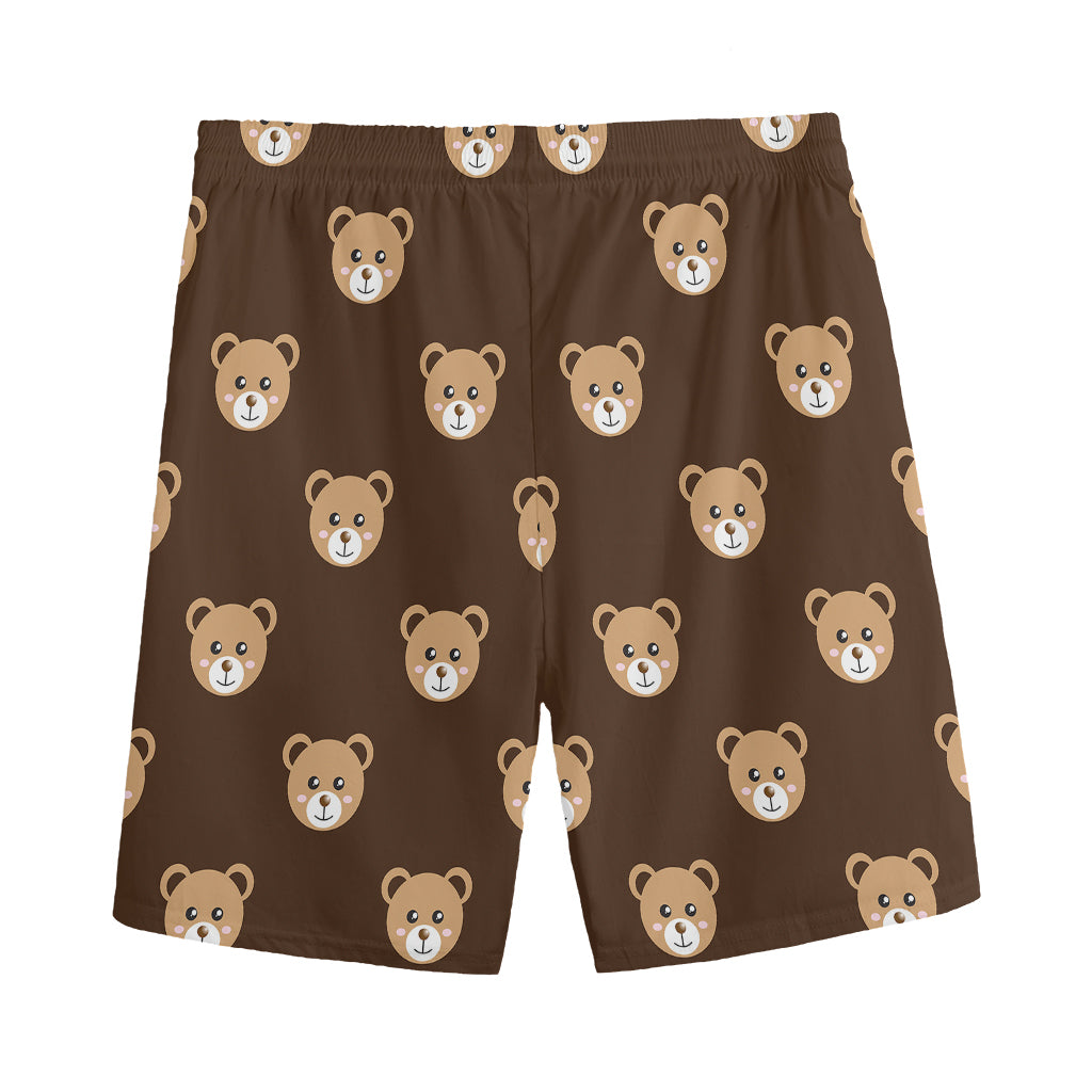 Cute Baby Grizzly Bear Pattern Print Men's Sports Shorts