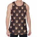 Cute Baby Grizzly Bear Pattern Print Men's Velvet Tank Top