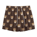 Cute Baby Grizzly Bear Pattern Print Mesh Shorts