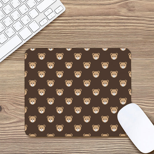 Cute Baby Grizzly Bear Pattern Print Mouse Pad