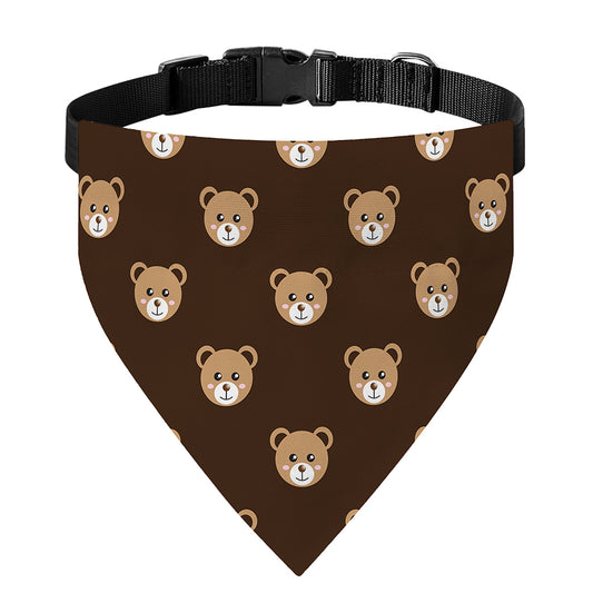 Cute Baby Grizzly Bear Pattern Print Over The Collar Dog Bandana