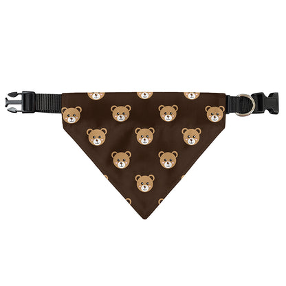 Cute Baby Grizzly Bear Pattern Print Over The Collar Dog Bandana