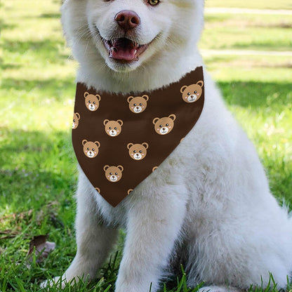 Cute Baby Grizzly Bear Pattern Print Over The Collar Dog Bandana