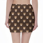 Cute Baby Grizzly Bear Pattern Print Pencil Mini Skirt