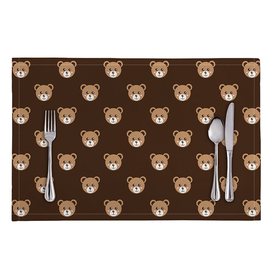 Cute Baby Grizzly Bear Pattern Print Placemat