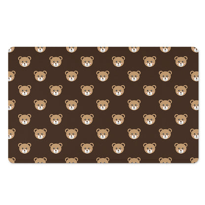 Cute Baby Grizzly Bear Pattern Print Polyester Doormat