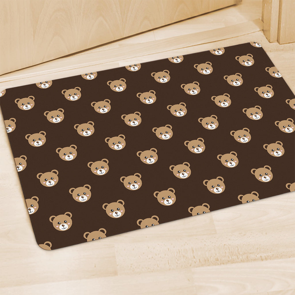 Cute Baby Grizzly Bear Pattern Print Polyester Doormat