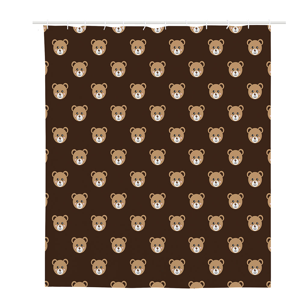 Cute Baby Grizzly Bear Pattern Print Polyester Shower Curtain