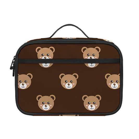 Cute Baby Grizzly Bear Pattern Print Portable Lunch Bag