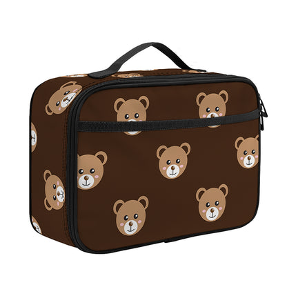 Cute Baby Grizzly Bear Pattern Print Portable Lunch Bag
