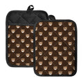 Cute Baby Grizzly Bear Pattern Print Pot Holders With Pocket