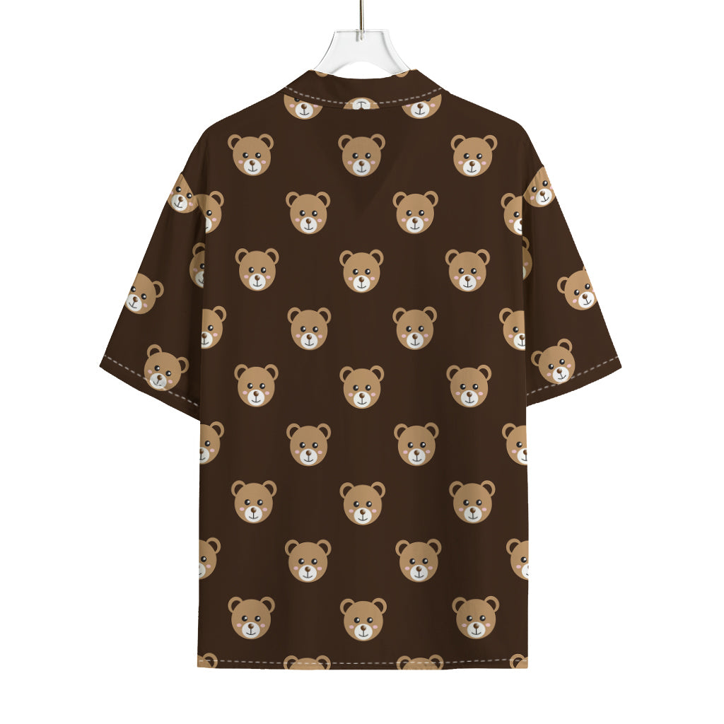 Cute Baby Grizzly Bear Pattern Print Rayon Hawaiian Shirt