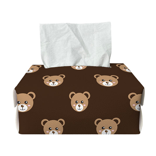Cute Baby Grizzly Bear Pattern Print Rectangle Tissue Box Cover