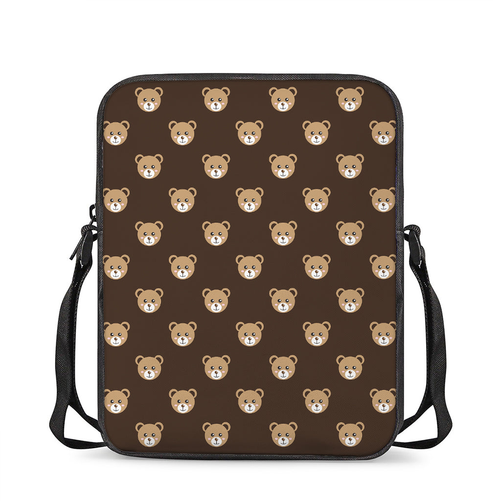 Cute Baby Grizzly Bear Pattern Print Rectangular Crossbody Bag