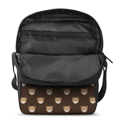 Cute Baby Grizzly Bear Pattern Print Rectangular Crossbody Bag