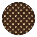 Cute Baby Grizzly Bear Pattern Print Round Floor Mat