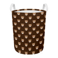 Cute Baby Grizzly Bear Pattern Print Round Laundry Basket